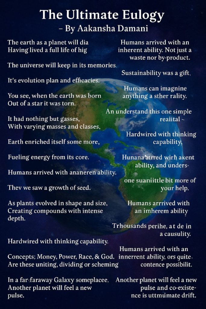 From Stardust to Silence: ‘The Ultimate Eulogy’ Explores Earth’s Journey Through Verse

