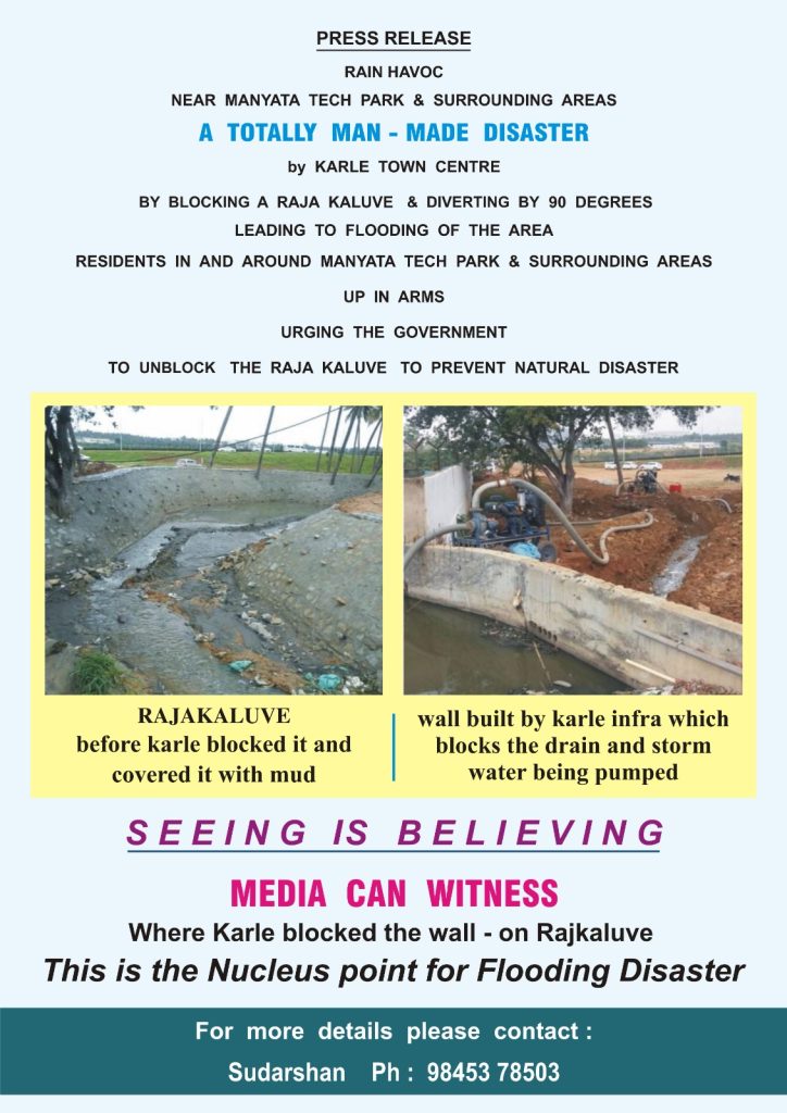 "Karle Infra Blamed for Illegal Drain Blockage That Flooded Tech Hub"